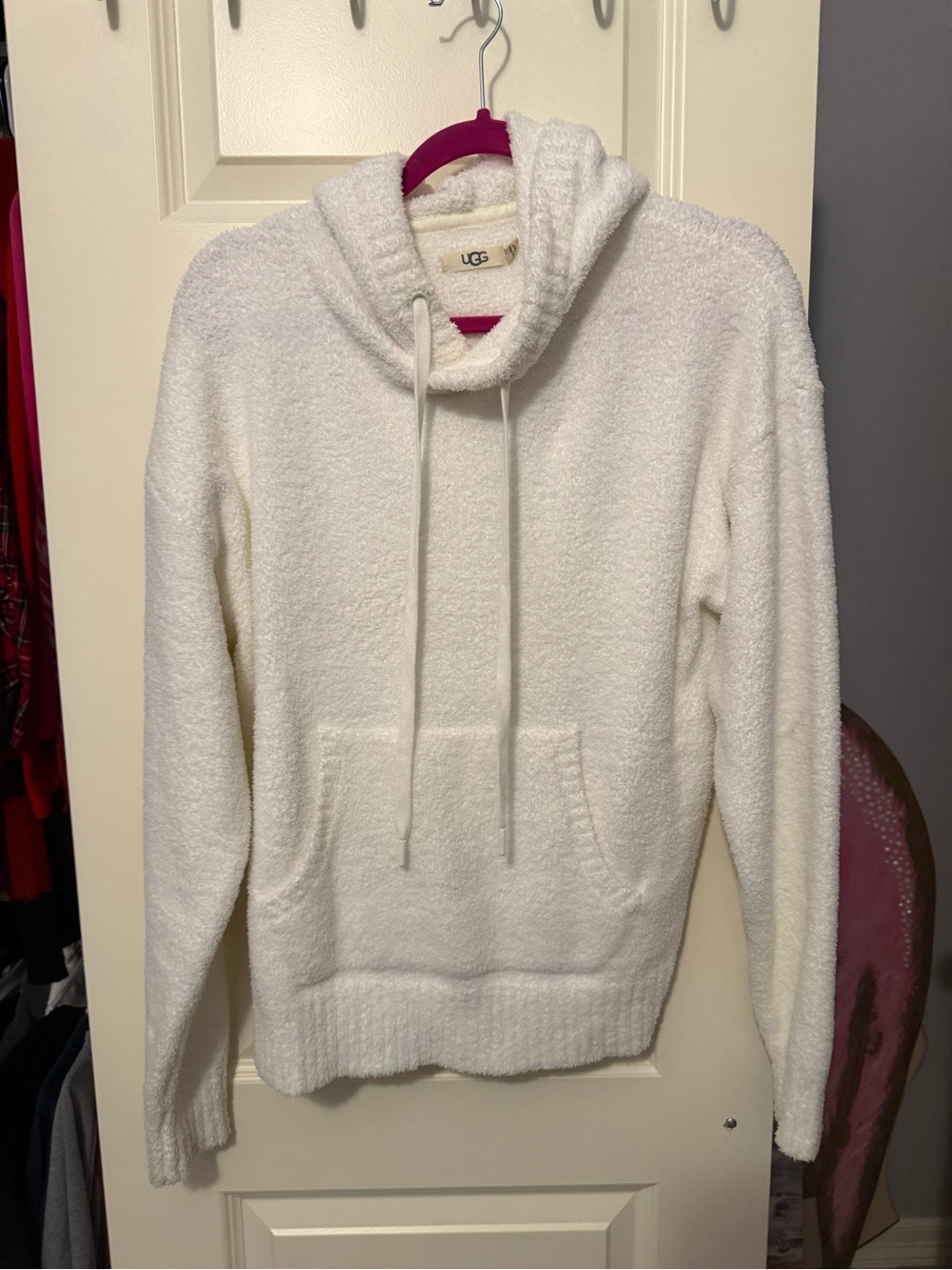UGG Cream Plush Cowl Neck Hooded Sweater